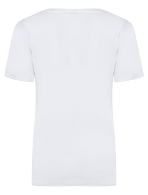 Katya Plain Crew Neck T-Shirt in Optic White - Amara Reya