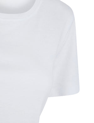 Katya Plain Crew Neck T-Shirt in Optic White - Amara Reya