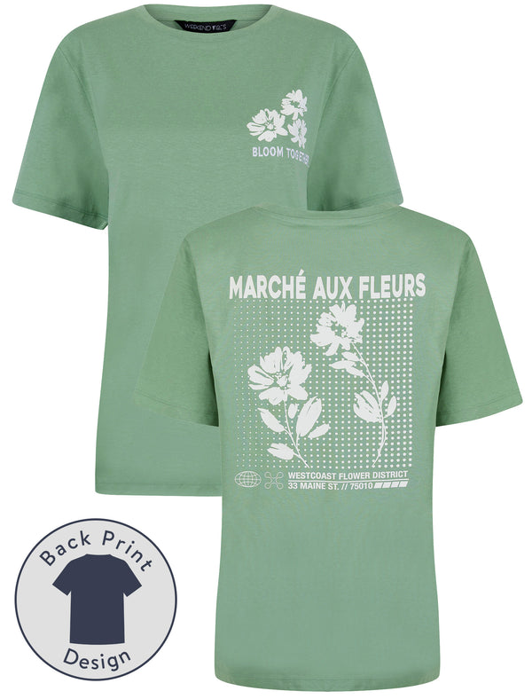 Coleman Graphic Motif Cotton Crew Neck T-Shirt with Back-Print in Green Bay - Weekend Vibes