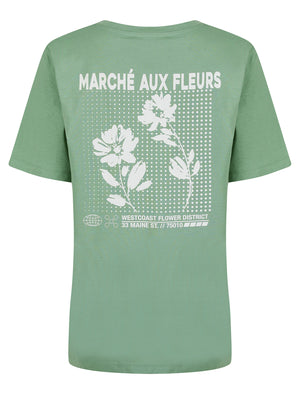 Coleman Graphic Motif Cotton Crew Neck T-Shirt with Back-Print in Green Bay - Weekend Vibes