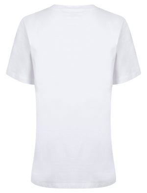 Marta Graphic Motif Cotton Jersey Crew Neck T-Shirt in Optic White - Amara Reya