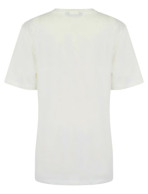 Butterfly Graphic Motif Cotton Jersey Crew Neck T-Shirt in Cream - Weekend Vibes