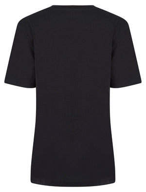 Butterfly Graphic Motif Cotton Jersey Crew Neck T-Shirt in Jet Black - Weekend Vibes
