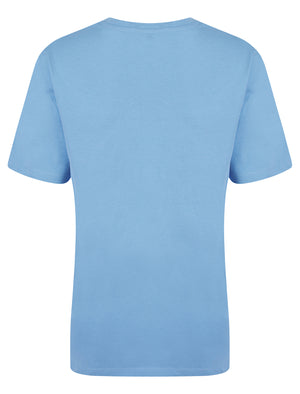 Dreamer Graphic Motif Cotton Jersey Crew Neck T-Shirt in Hydrangea Blue - Weekend Vibes