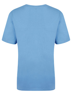 Dreamer Graphic Motif Cotton Jersey Crew Neck T-Shirt in Hydrangea Blue - Weekend Vibes