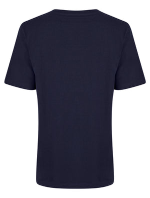 Katya Graphic Motif Cotton Jersey Crew Neck T-Shirt in Patriot Blue - Amara Reya
