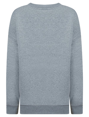 Jax Women's Plain Brushback Fleece Crew Neck Sweatshirt in Light Grey Marl - Tokyo Laundry