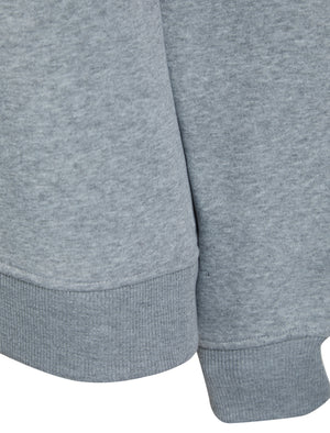 Jax Women's Plain Brushback Fleece Crew Neck Sweatshirt in Light Grey Marl - Tokyo Laundry