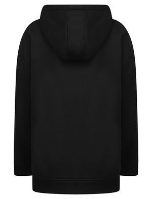 Buster Women's Plain Zip Through Brushback Fleece Hoodie in Jet Black - Tokyo Laundry