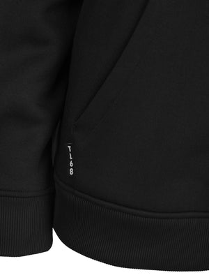 Buster Women's Plain Zip Through Brushback Fleece Hoodie in Jet Black - Tokyo Laundry