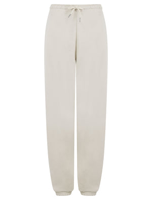 Bebo High Waisted Brushback Fleece Cuffed Joggers in Ivory - Amara Reya