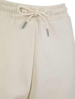 Bebo High Waisted Brushback Fleece Cuffed Joggers in Ivory - Amara Reya