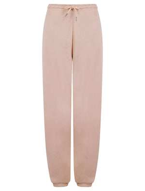 Bebo High Waisted Brushback Fleece Cuffed Joggers in Pink - Amara Reya