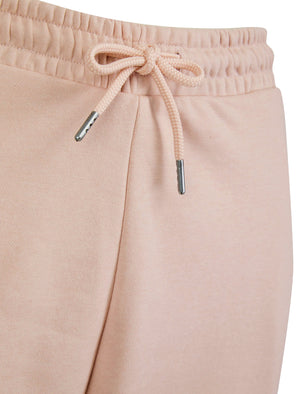 Bebo High Waisted Brushback Fleece Cuffed Joggers in Pink - Amara Reya