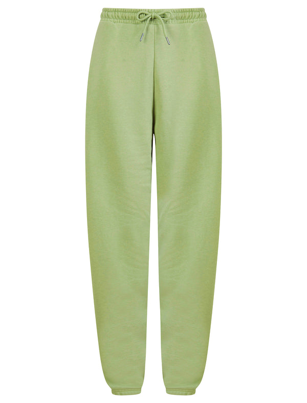 Bebo High Waisted Brushback Fleece Cuffed Joggers in Sage Green - Amara Reya