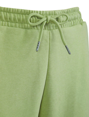 Bebo High Waisted Brushback Fleece Cuffed Joggers in Sage Green - Amara Reya