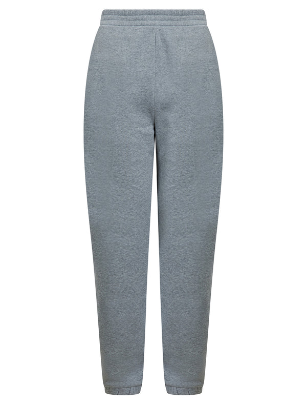 Helders Women's High Waisted Brushback Fleece Cuffed Joggers in Light Grey Marl - Tokyo Laundry
