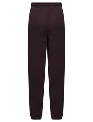 Helders Women's High Waisted Brushback Fleece Cuffed Joggers in Wine - Tokyo Laundry