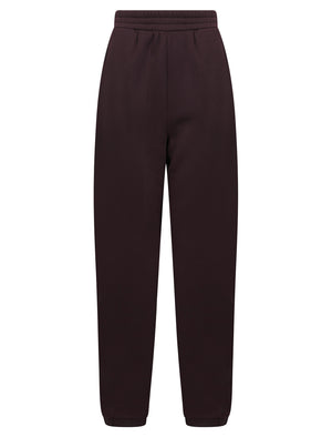 Helders Women's High Waisted Brushback Fleece Cuffed Joggers in Wine - Tokyo Laundry