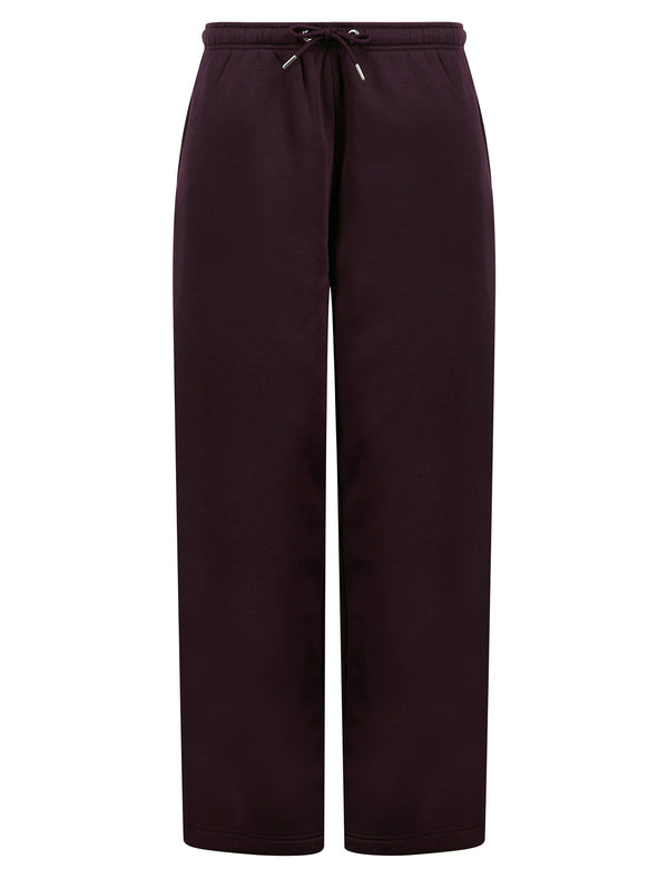 Rissa Women's High Waist Brushback Fleece Wide Leg Joggers in Fig - Tokyo Laundry