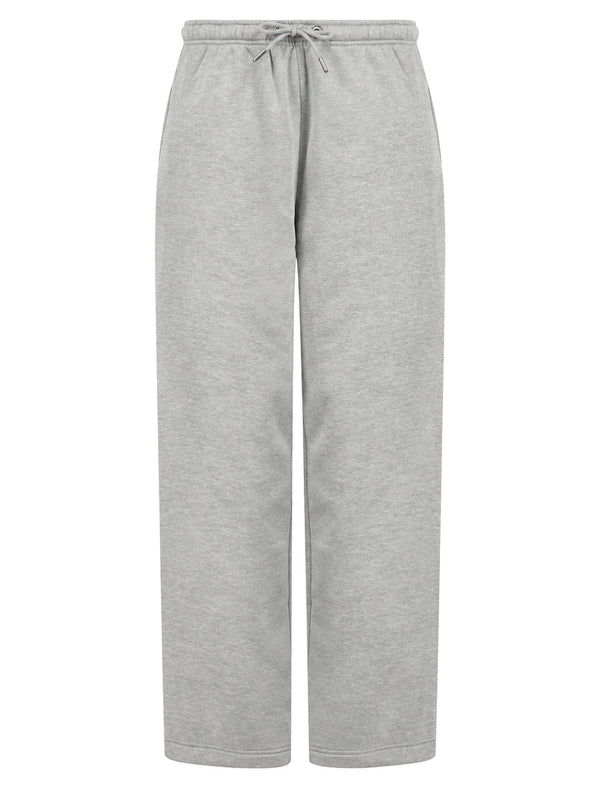 Rissa Women's High Waist Brushback Fleece Wide Leg Joggers in Grey Marl - Tokyo Laundry