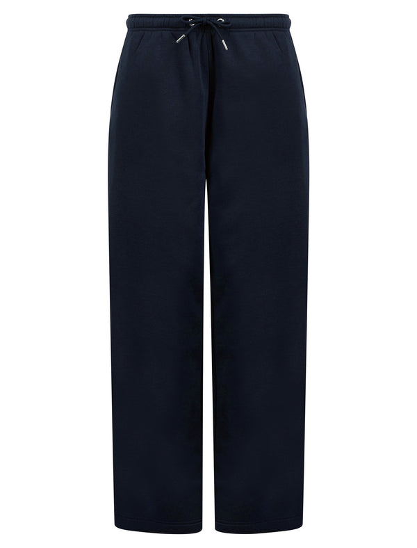 Rissa Women's High Waist Brushback Fleece Wide Leg Joggers in Sky Captain Navy - Tokyo Laundry