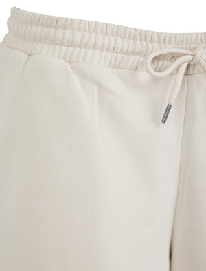 Xoey High Waisted Brushback Fleece Lounge Jogger Shorts in Ivory - Amara Reya