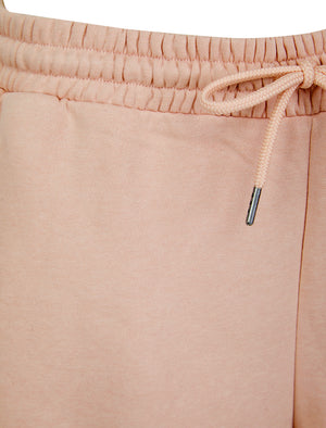 Xoey High Waisted Brushback Fleece Lounge Jogger Shorts in Pink - Amara Reya
