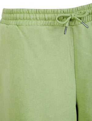 Xoey High Waisted Brushback Fleece Lounge Jogger Shorts in Sage Green - Amara Reya