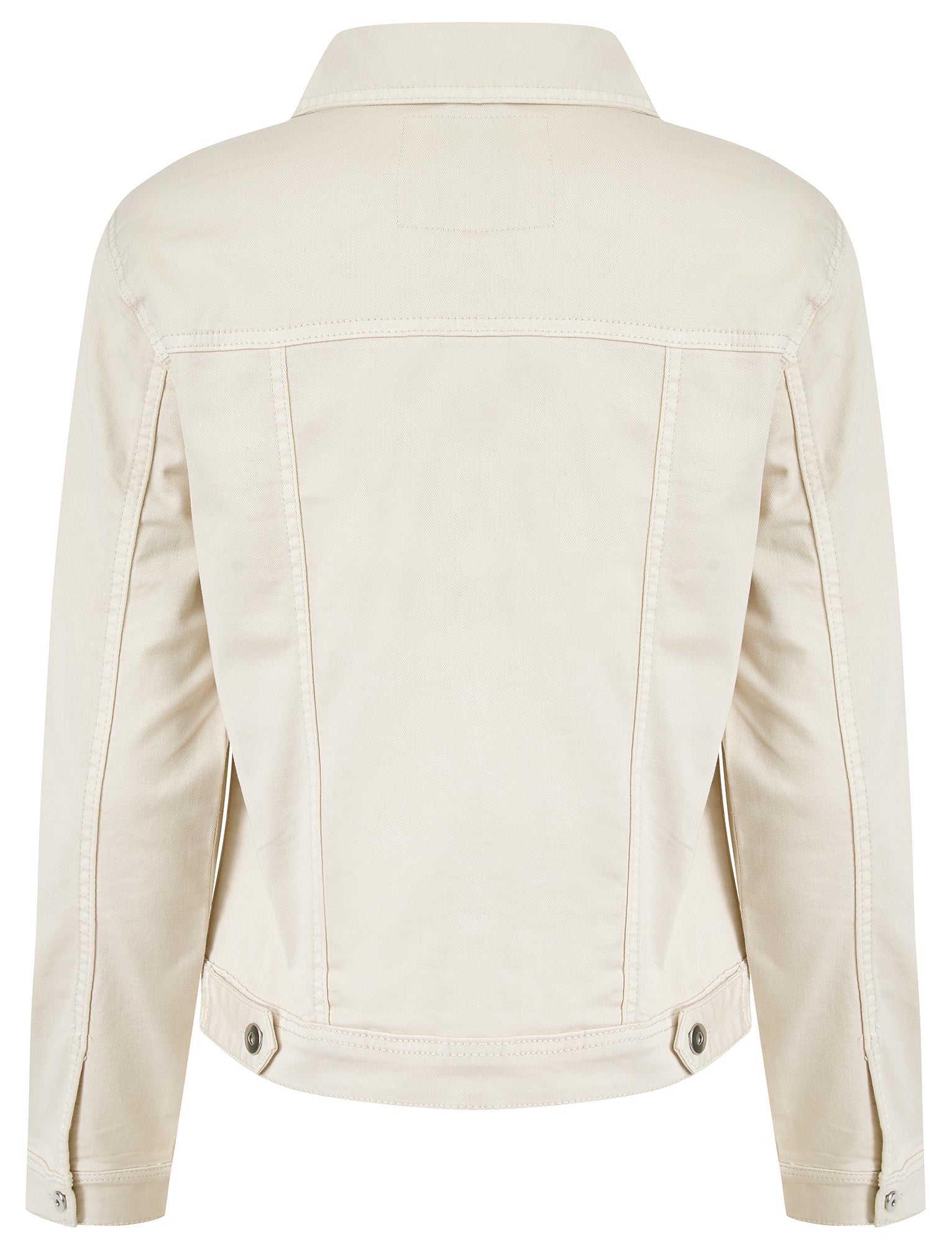 Feather Women's Stretch Cotton Denim Jacket in Ivory - Amara Reya