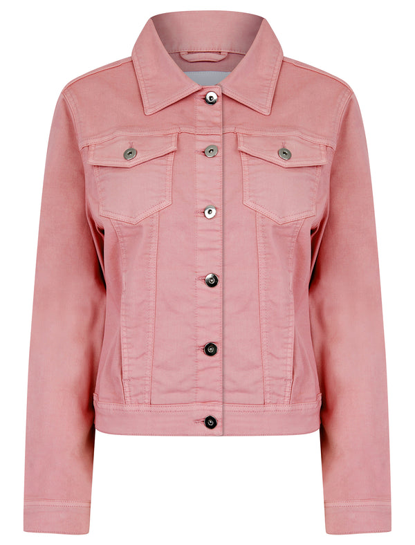 Feather Women's Stretch Cotton Denim Jacket in Zephyr Pink - Amara Reya