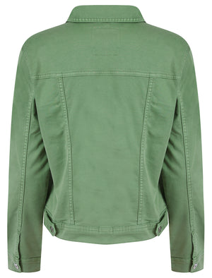 Feather Women's Stretch Cotton Denim Jacket in Green Bay - Amara Reya