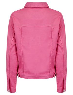 Feather Women's Stretch Cotton Denim Jacket in Pink Cosmos - Amara Reya