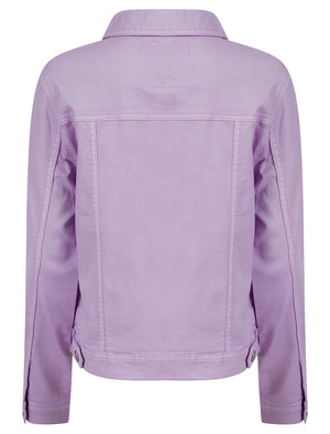 Feather Women's Stretch Cotton Denim Jacket in Pale Violet - Amara Reya