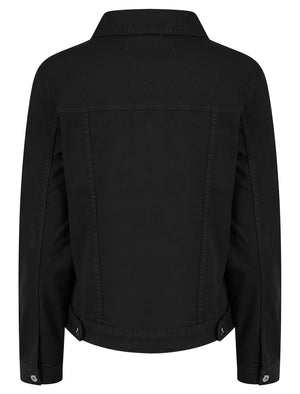 Feather Women's Stretch Cotton Denim Jacket in Jet Black - Amara Reya