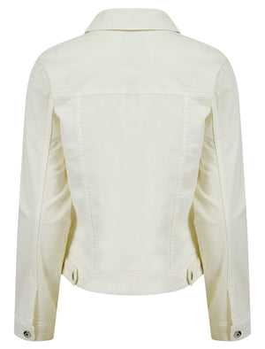 Feather Women's Stretch Cotton Denim Jacket in Cream - Amara Reya