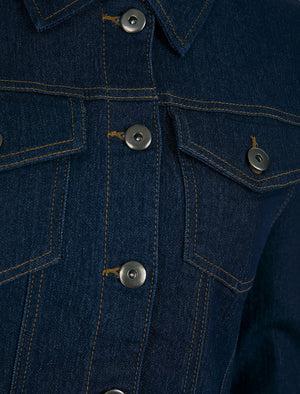 Mesa Women's Stretch Cotton Denim Jacket in Indigo Wash - Amara Reya