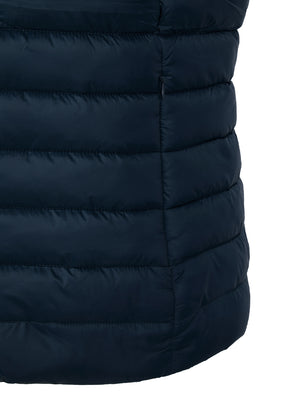 Laura Quilted Puffer Gilet Bodywarmer in Navy - Amara Reya