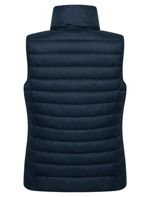 Laura Quilted Puffer Gilet Bodywarmer in Navy - Amara Reya