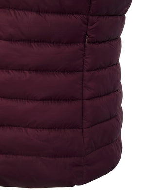 Laura Quilted Puffer Gilet Bodywarmer in Wine - Amara Reya