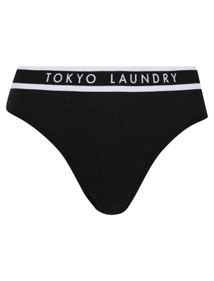 Fran (5 Pack) Cotton Assorted Briefs in Bright White / Jet Black / Light Grey Marl - Tokyo Laundry