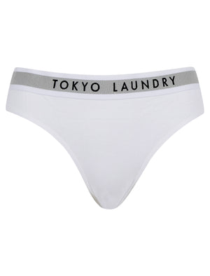 Fran (5 Pack) Cotton Assorted Briefs in Bright White / Jet Black / Light Grey Marl - Tokyo Laundry