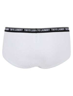 Ellie (5 Pack) Assorted Hipster Briefs in Jet Black / Thistle / Light Grey Marl / Bright White / Eventide - Tokyo Laundry
