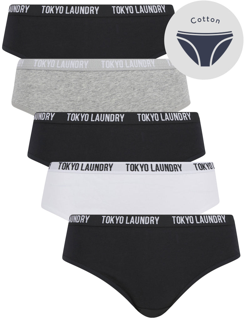 Vida (5 Pack) Cotton Assorted Briefs in Anthracite Black / Optic White ...
