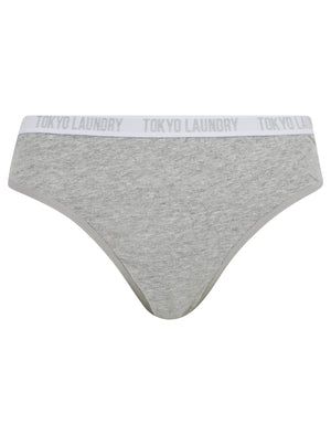 Raya (3 Pack) Cotton Assorted Briefs in Light Grey Marl - Tokyo Laundry
