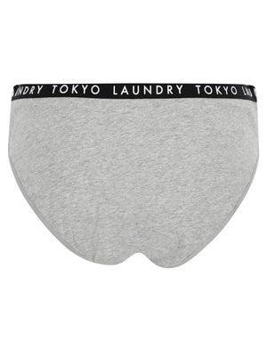Hope (5 Pack) Cotton Assorted Briefs in Light Grey Marl / Bright White / Cayenne / Jet Black - Tokyo Laundry