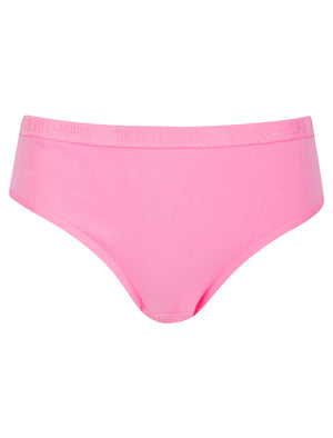 Hollie (5 Pack) Cotton Assorted Briefs in Light Grey Marl / Barely Pink / Sachet Pink / Paradise Pink / Barberry - Tokyo Laundry