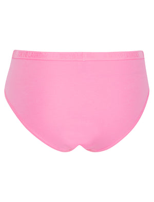 Hollie (5 Pack) Cotton Assorted Briefs in Light Grey Marl / Barely Pink / Sachet Pink / Paradise Pink / Barberry - Tokyo Laundry