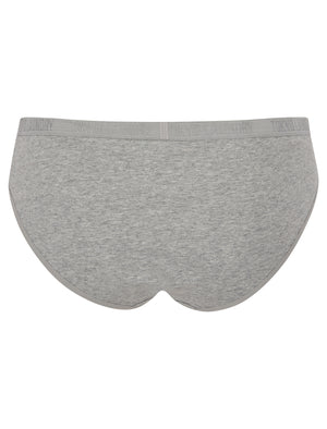 Jean (5 Pack) Cotton Assorted Briefs in Light Grey Marl / Baja Blue / Peacock Green - Tokyo Laundry