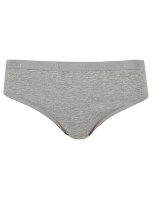 Jean (5 Pack) Cotton Assorted Briefs in Light Grey Marl / Baja Blue / Peacock Green - Tokyo Laundry